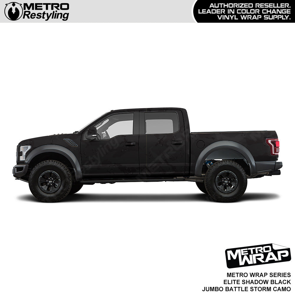 Metro Wrap Jumbo Battle Storm Elite Shadow Black Camo Truck Wrap