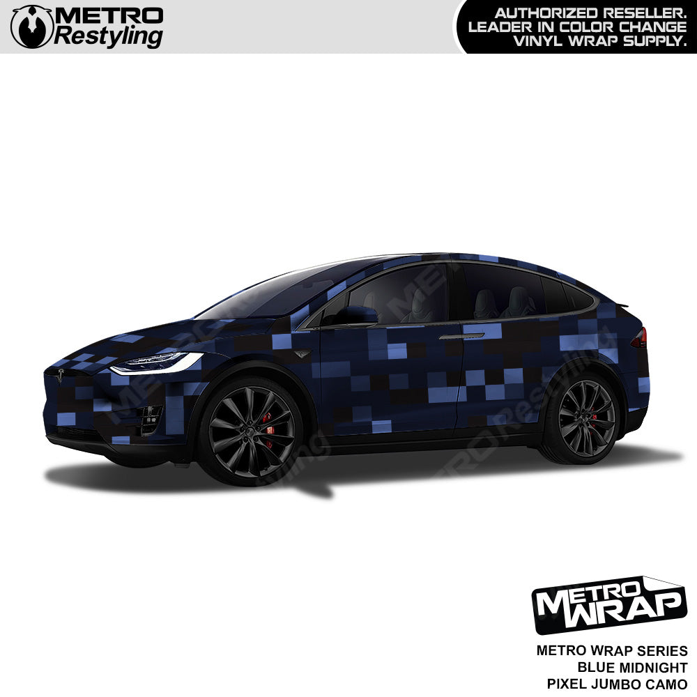 Metro Wrap Jumbo Pixel Blue Midnight Camouflage Vinyl Film