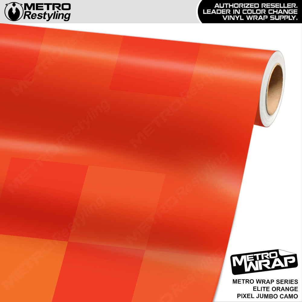 Metro Wrap Jumbo Pixel Elite Orange Camouflage Vinyl Film