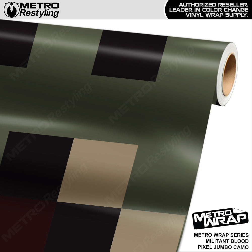 Metro Wrap Jumbo Pixel Militant Blood Camouflage Vinyl Film