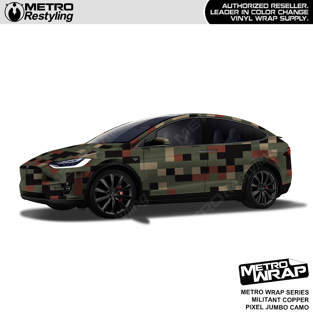 Metro Wrap Jumbo Pixel Militant Copper Camouflage Vinyl Film