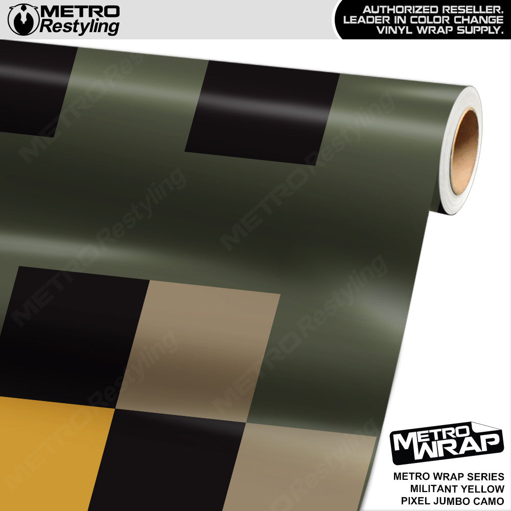 Metro Wrap Jumbo Pixel Militant Yellow Camouflage Vinyl Film