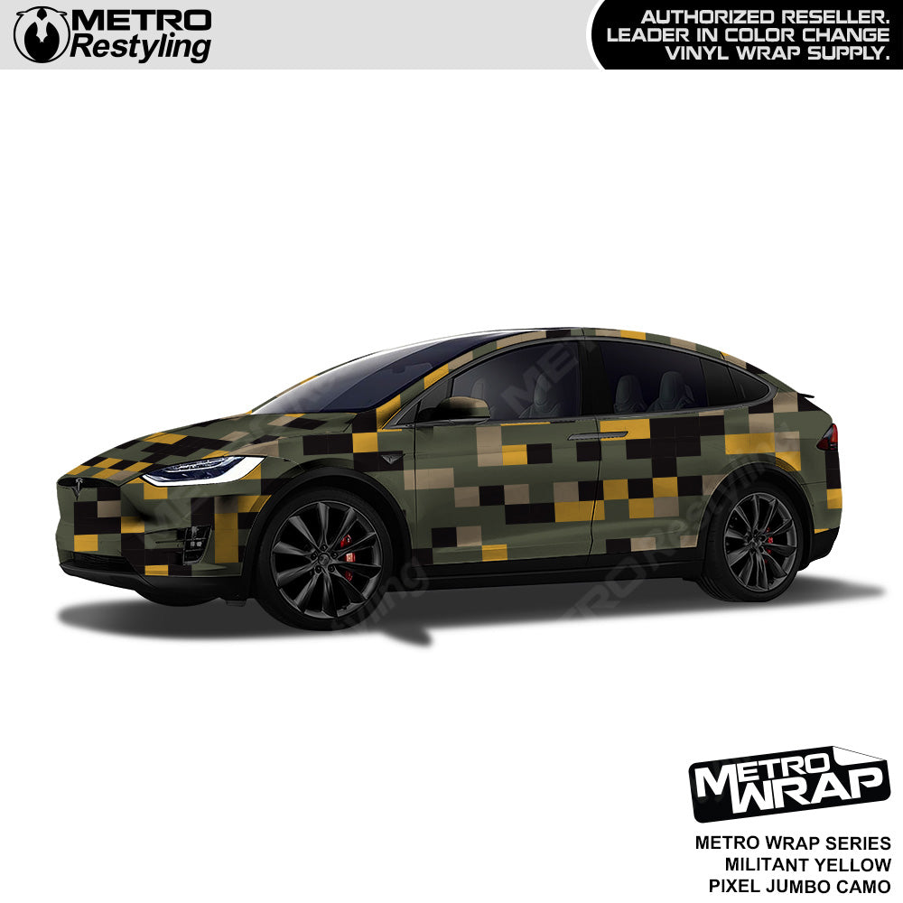 Metro Wrap Jumbo Pixel Militant Yellow Camouflage Vinyl Film