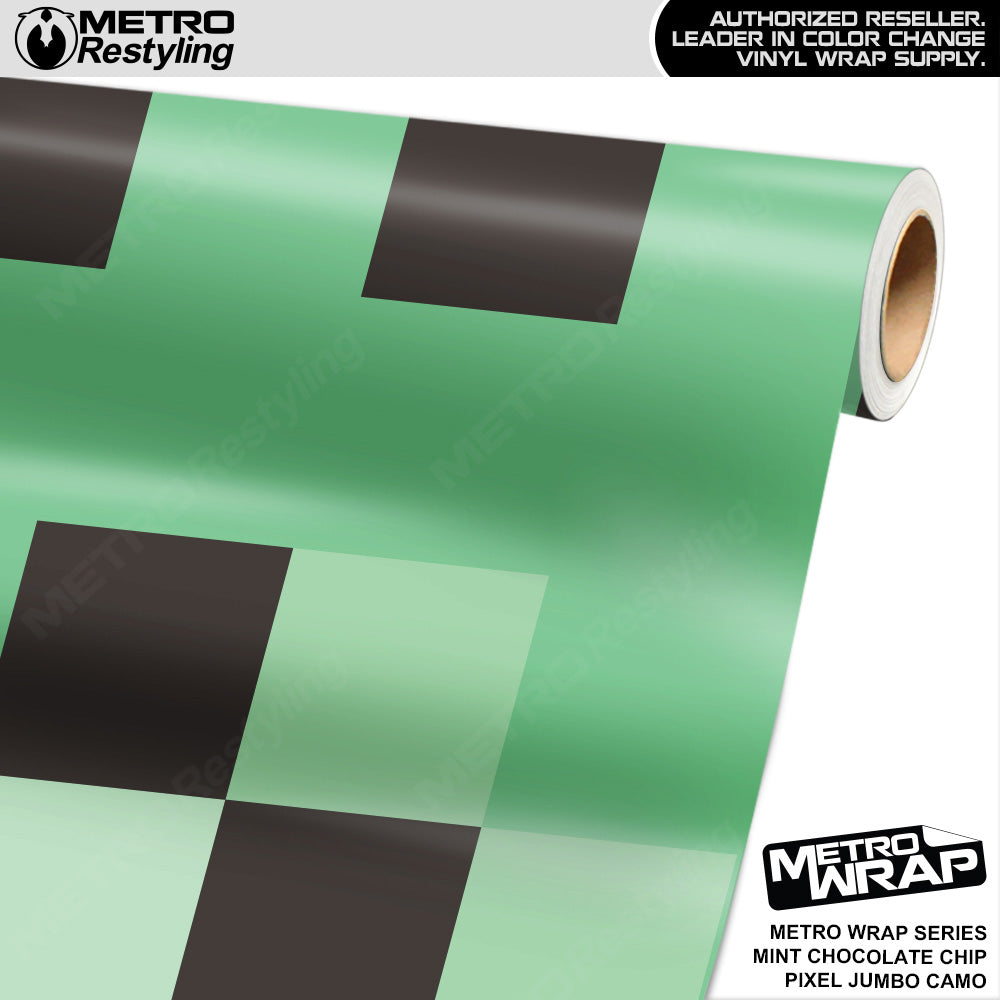Metro Wrap Jumbo Pixel Mint Chocolate Chip Camouflage Vinyl Film