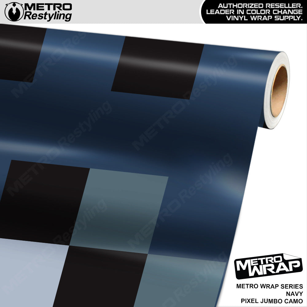 Metro Wrap Jumbo Pixel Navy Camouflage Vinyl Film