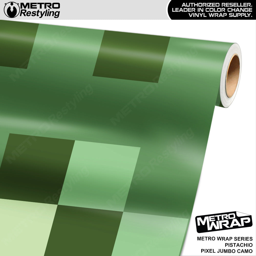 Metro Wrap Jumbo Pixel Pistachio Camouflage Vinyl Film