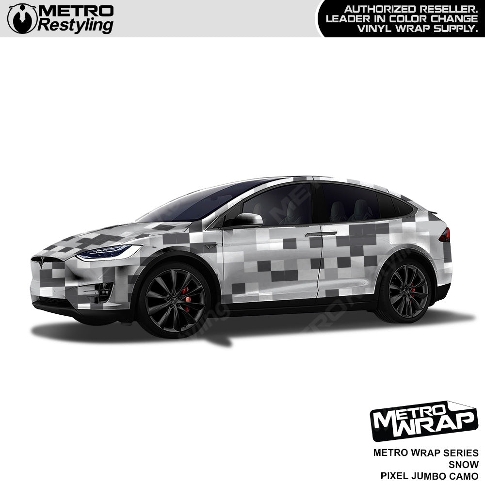 Metro Wrap Jumbo Pixel Snow Camouflage Vinyl Film