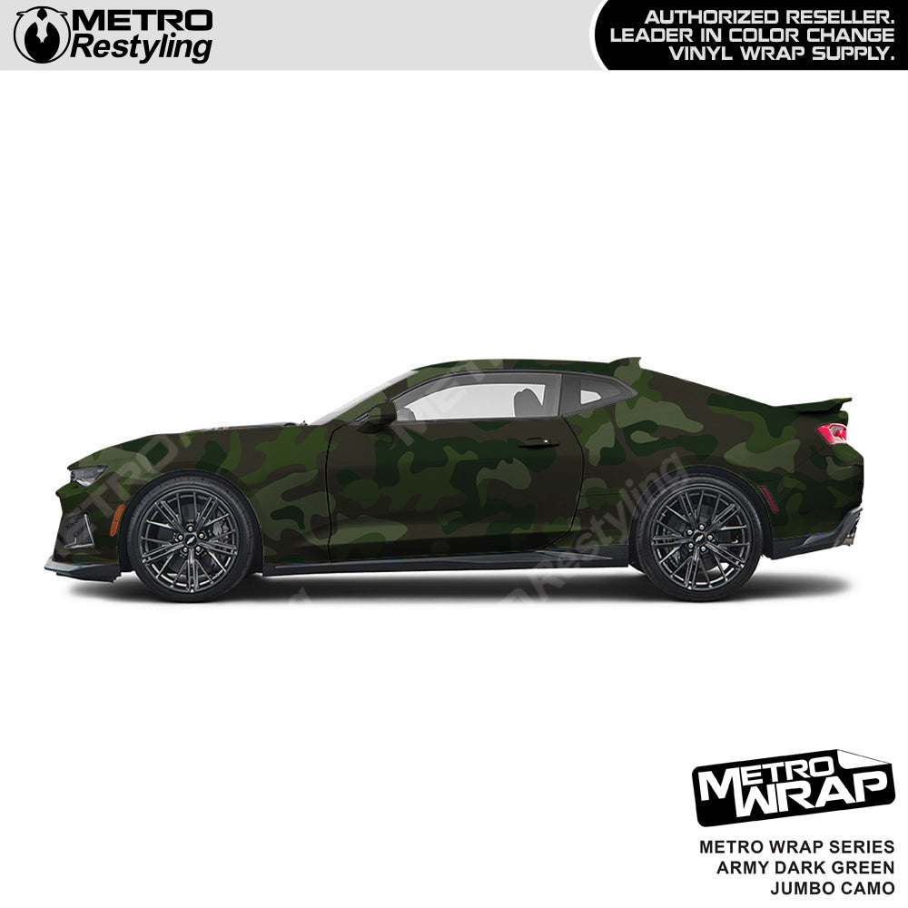 Metro Wrap Jumbo Classic Army Dark Green Camouflage Vinyl Film