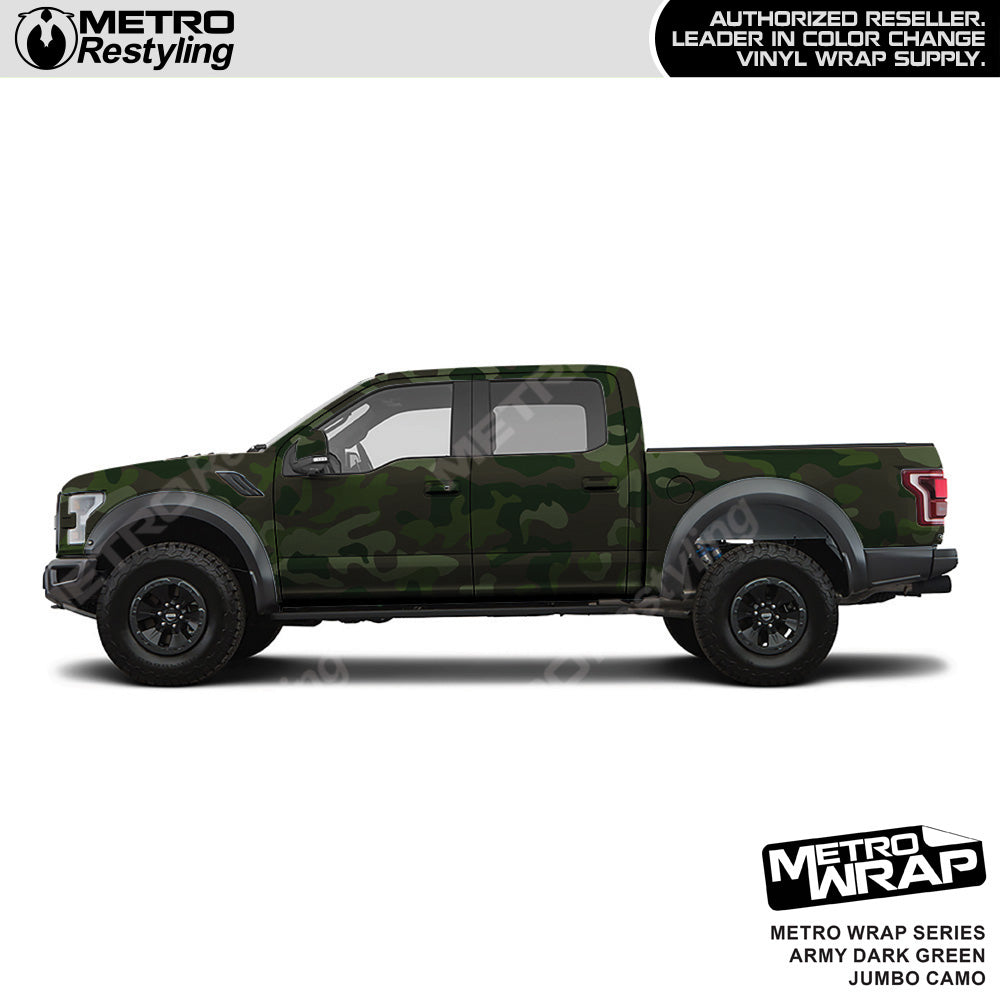 Metro Wrap Jumbo Classic Army Dark Green Camouflage Vinyl Film