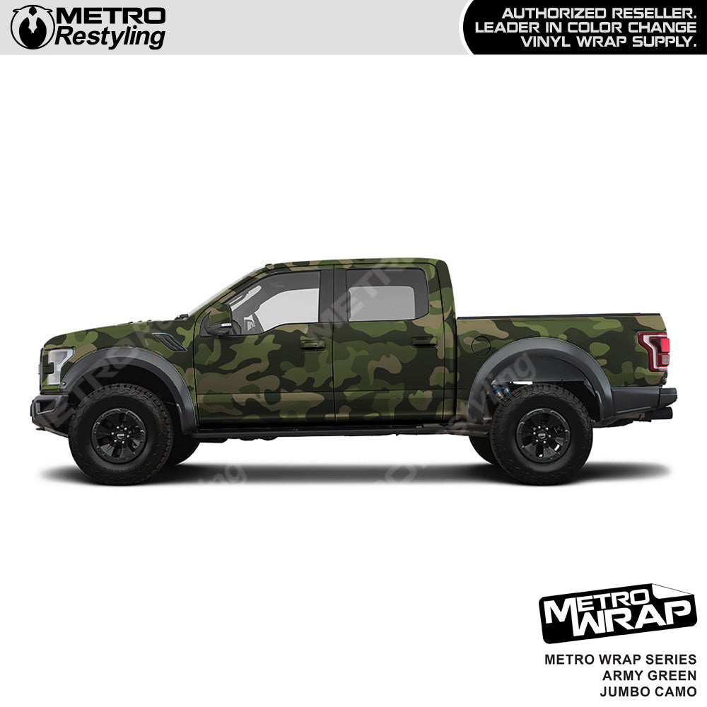 Metro Wrap Jumbo Classic Army Green Camouflage Vinyl Film