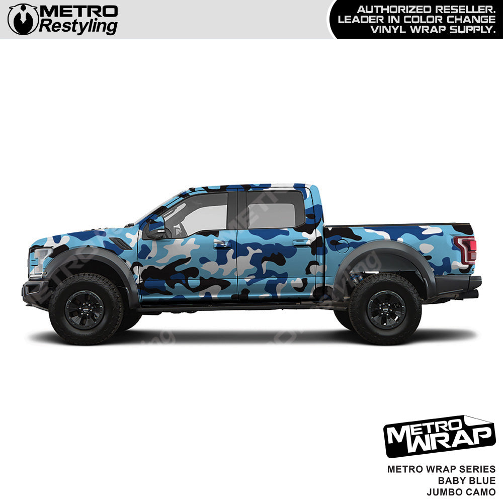 Metro Wrap Jumbo Classic Baby Blue Camouflage Vinyl Film