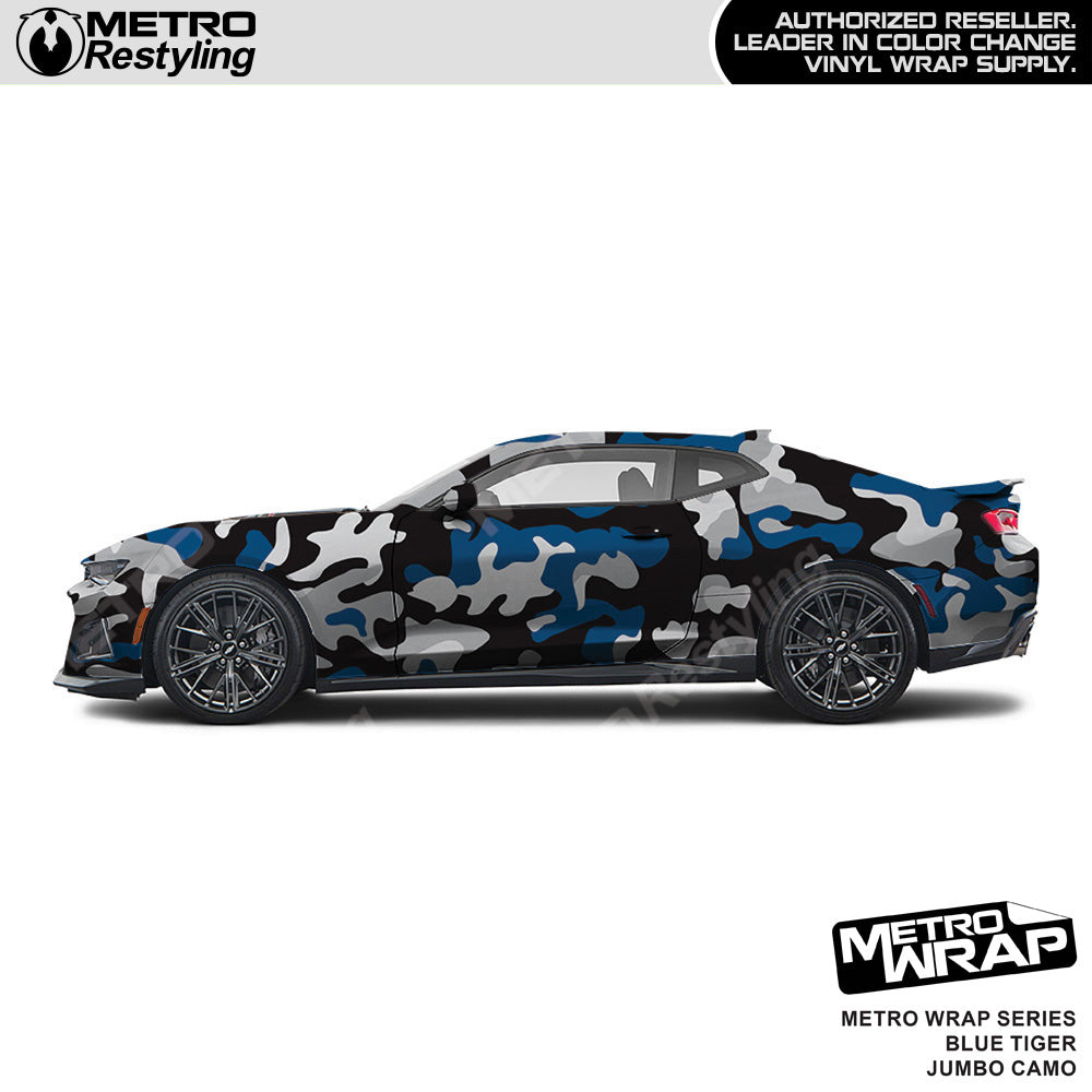 Metro Wrap Jumbo Classic Blue Tiger Camouflage Vinyl Film