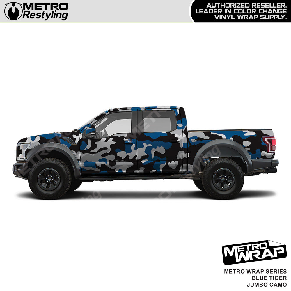 Metro Wrap Jumbo Classic Blue Tiger Camouflage Vinyl Film