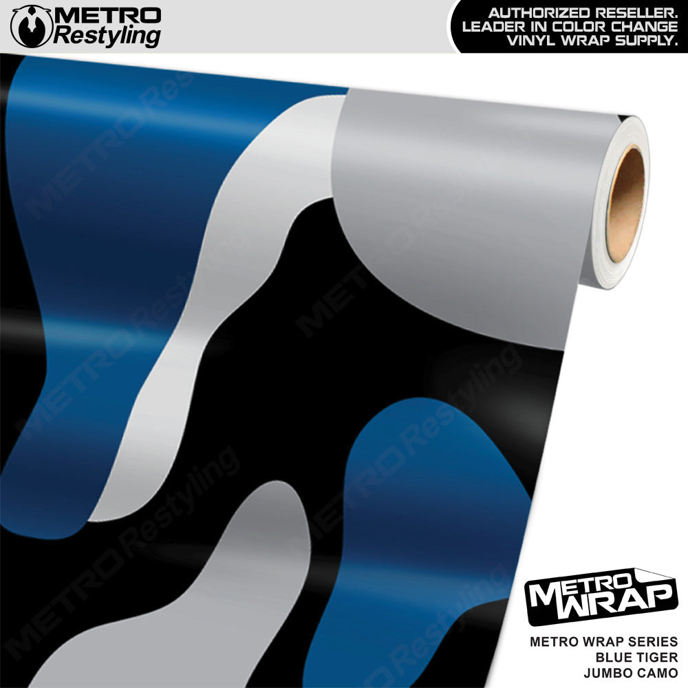 Metro Wrap Jumbo Classic Blue Tiger Camouflage Vinyl Film