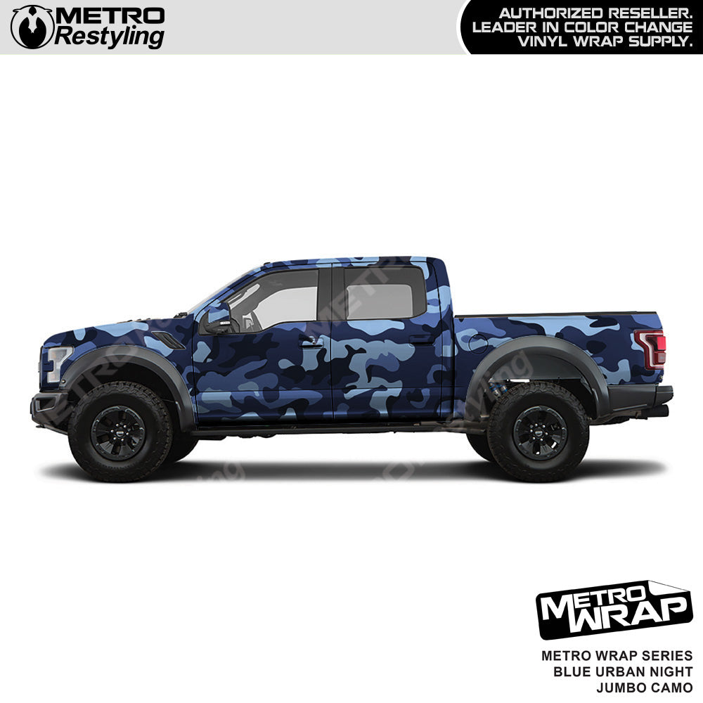 Metro Wrap Jumbo Classic Blue Urban Night Camouflage Vinyl Film