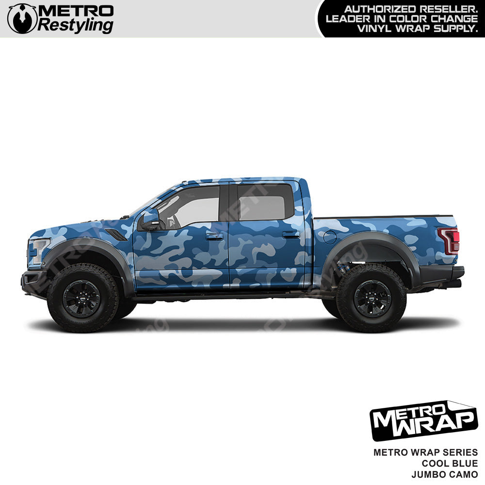 Metro Wrap Jumbo Classic Cool Blue Camouflage Vinyl Film
