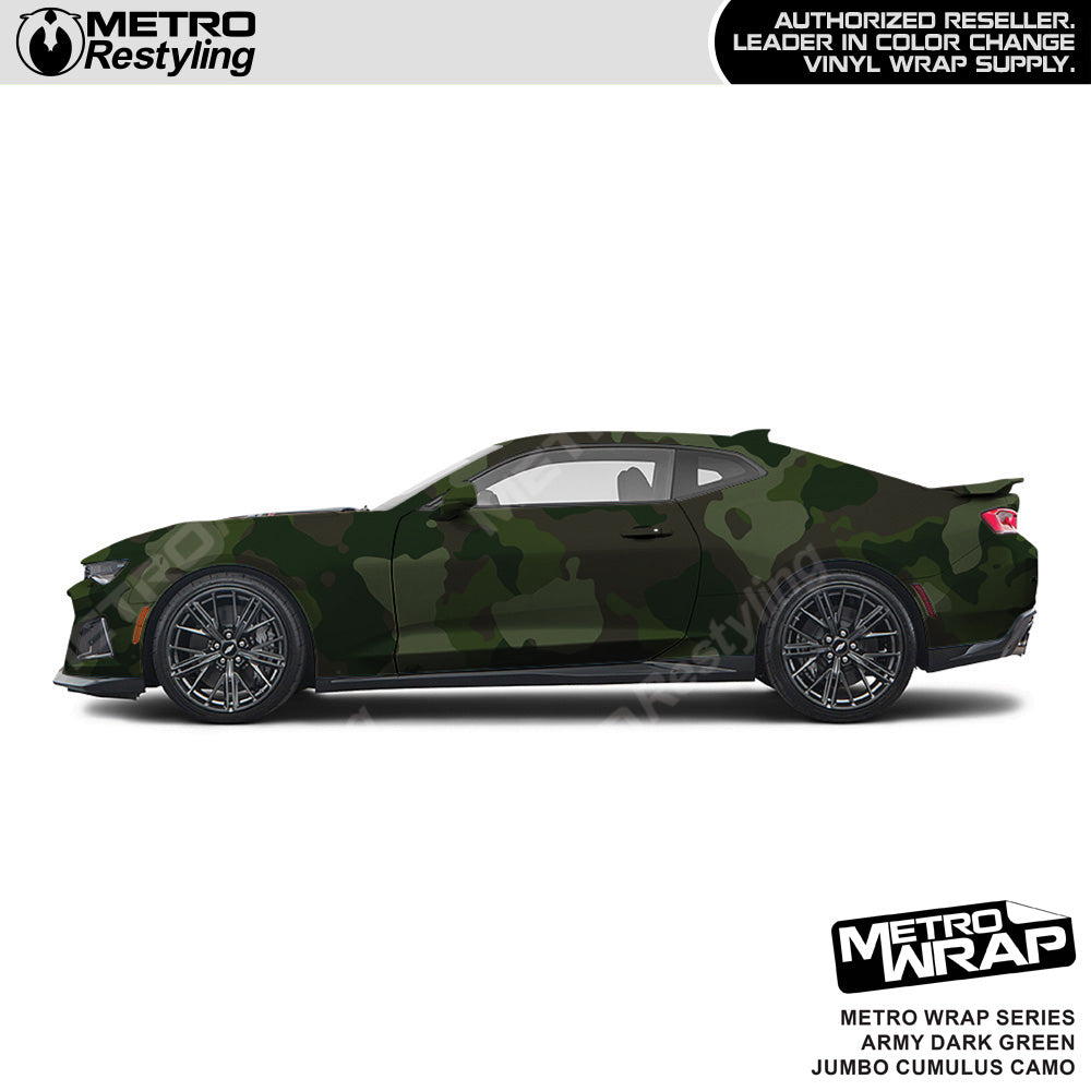 Metro Wrap Jumbo Cumulus Army Dark Green Camouflage Vinyl Film
