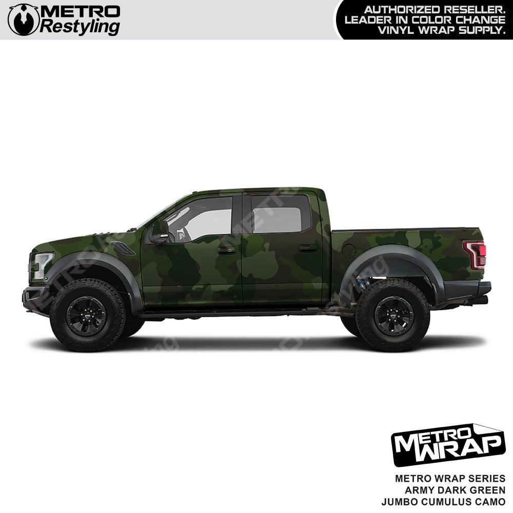 Metro Wrap Jumbo Cumulus Army Dark Green Camouflage Vinyl Film