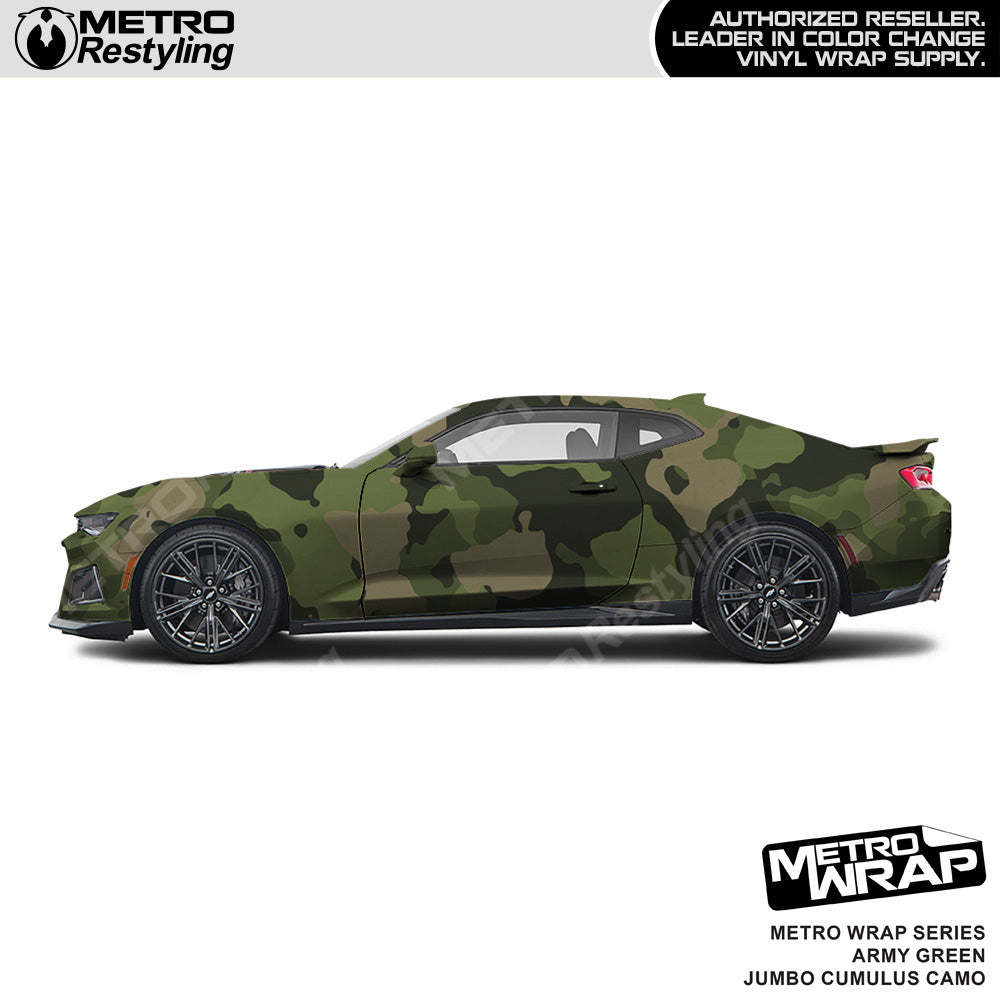 Metro Wrap Jumbo Cumulus Army Green Camouflage Vinyl Film