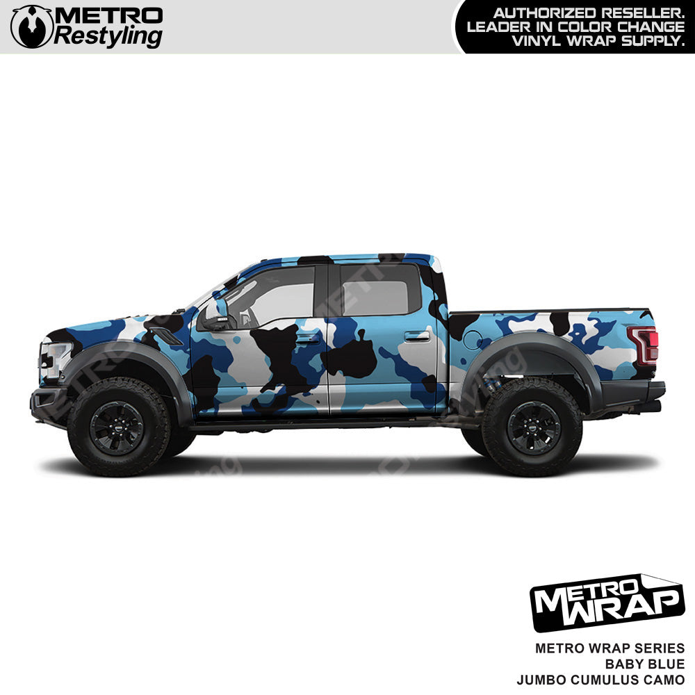 Metro Wrap Jumbo Cumulus Baby Blue Camouflage Vinyl Film