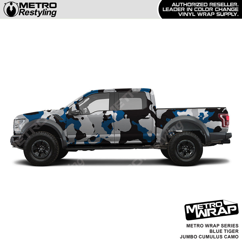 Metro Wrap Jumbo Cumulus Blue Tiger Camouflage Vinyl Film