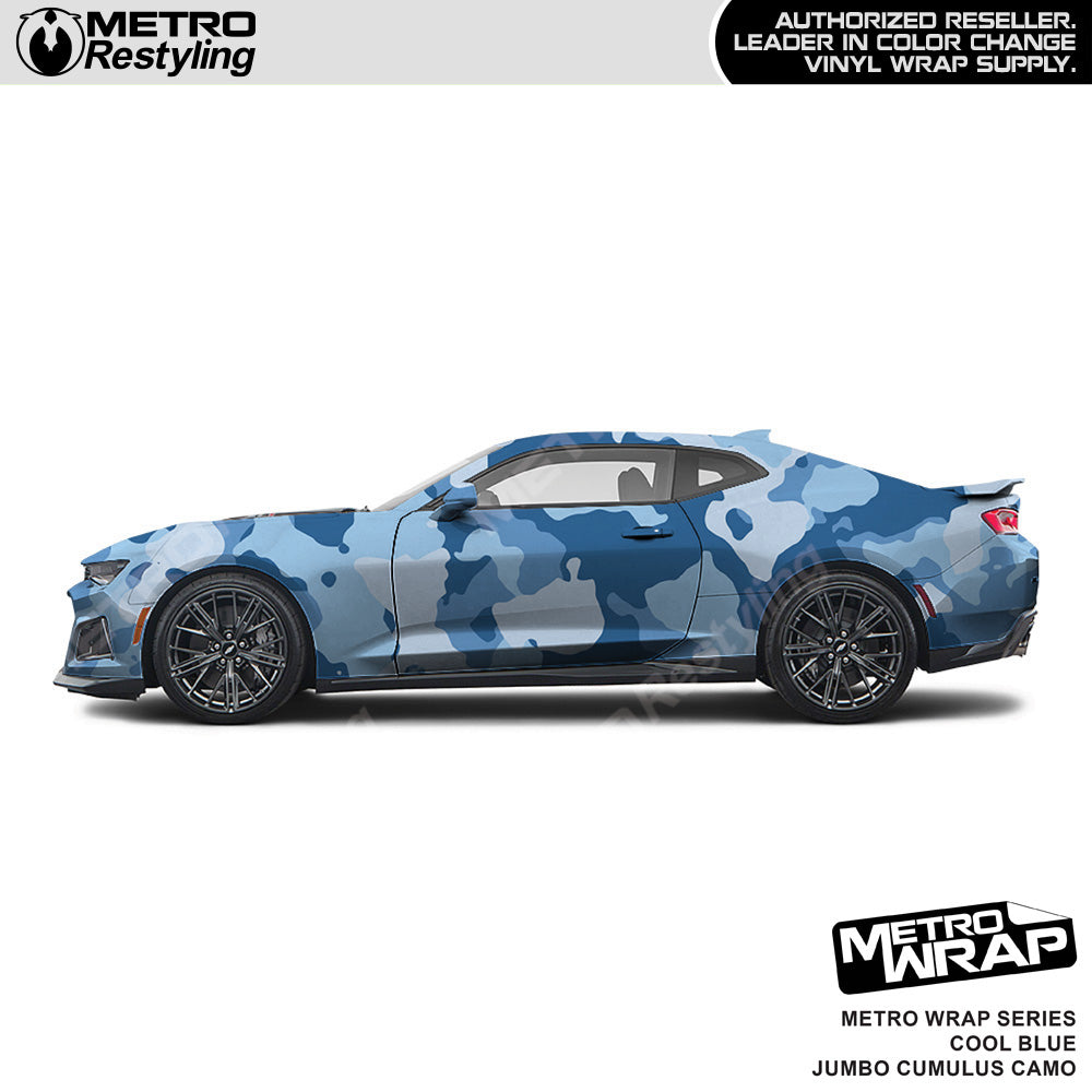Metro Wrap Jumbo Cumulus Cool Blue Camouflage Vinyl Film