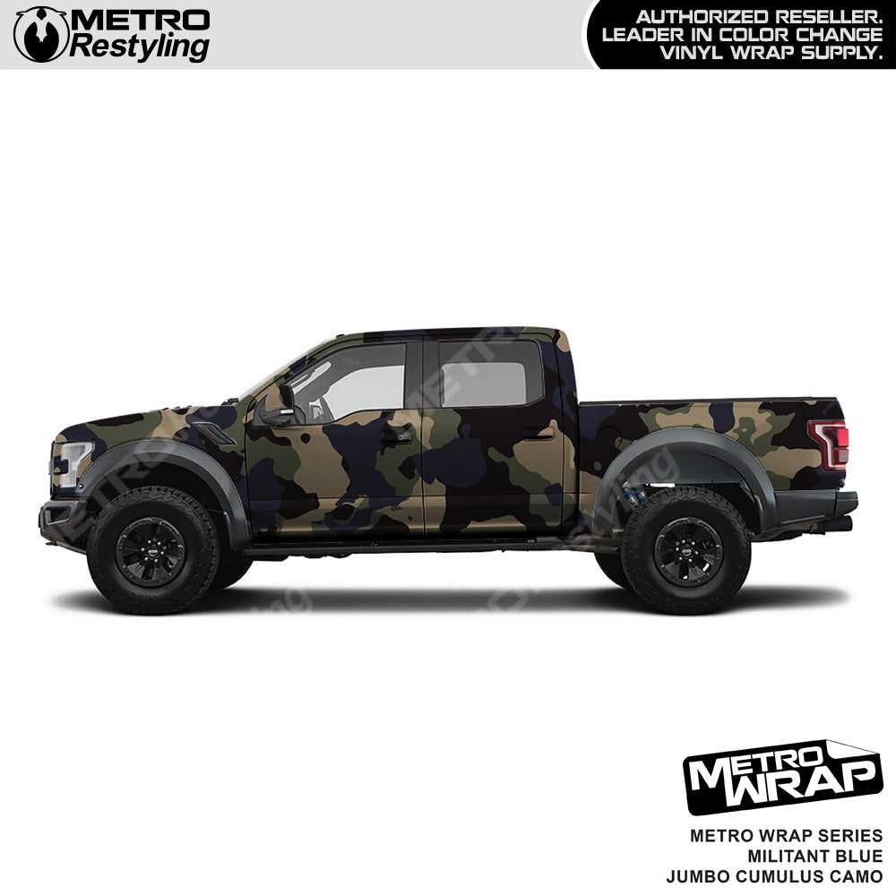 Metro Wrap Jumbo Cumulus Militant Blue Camouflage Vinyl Film