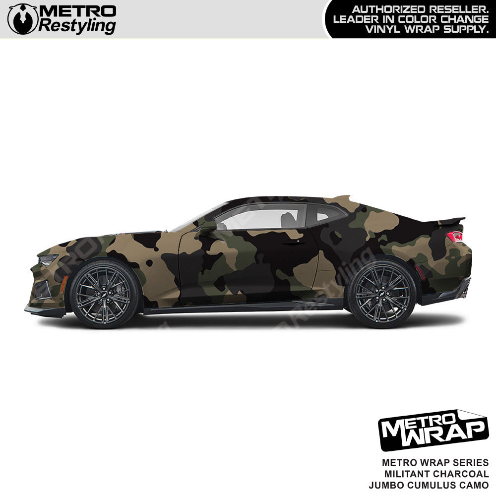 Metro Wrap Jumbo Cumulus Militant Charcoal Camouflage Vinyl Film