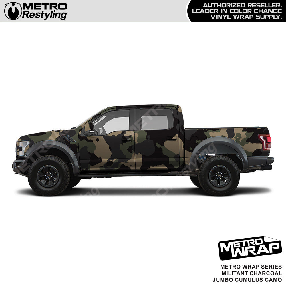 Metro Wrap Jumbo Cumulus Militant Charcoal Camouflage Vinyl Film
