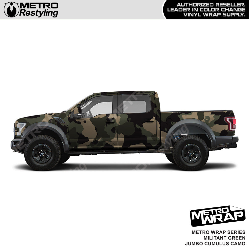 Metro Wrap Jumbo Cumulus Militant Green Camouflage Vinyl Film