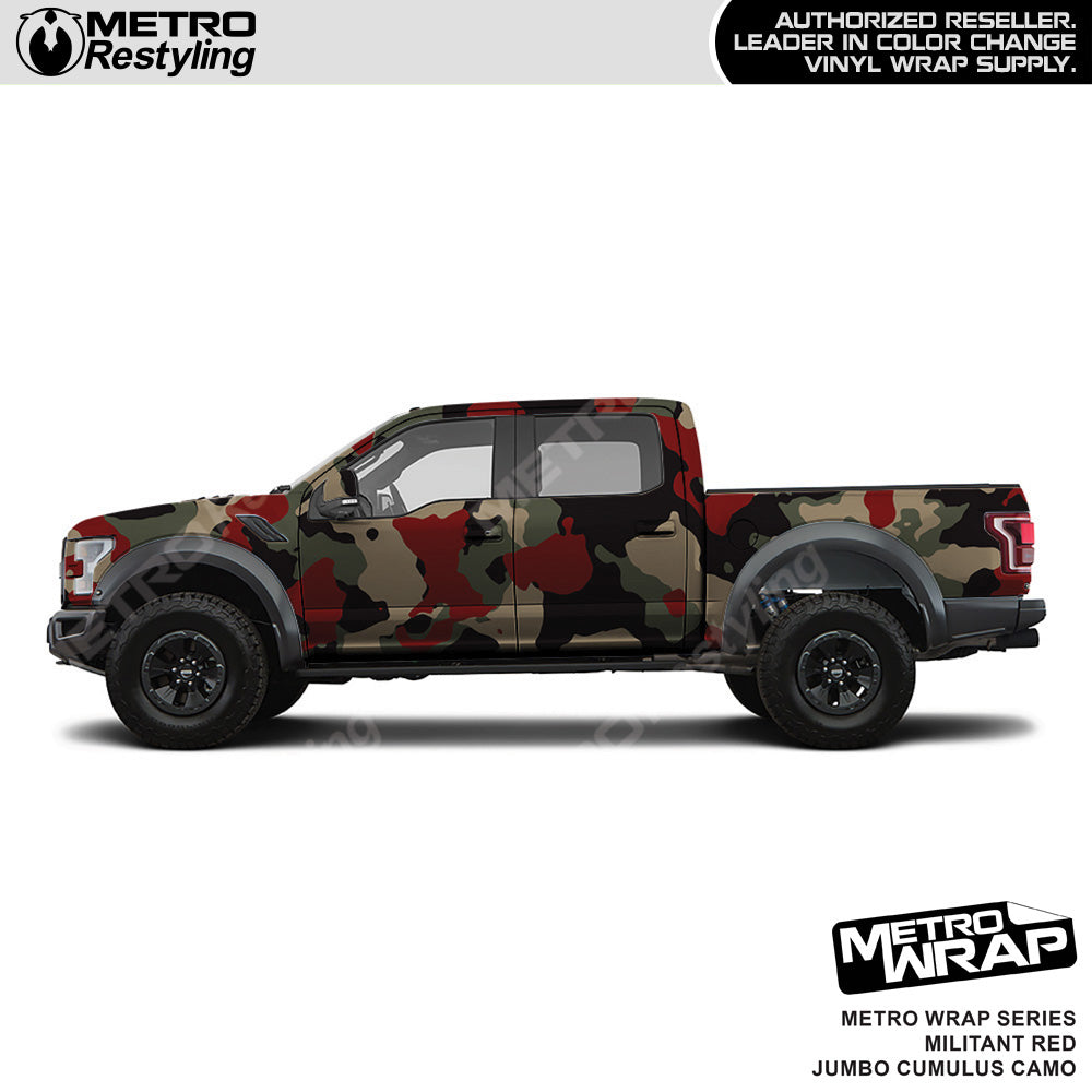 Metro Wrap Jumbo Cumulus Militant Red Camouflage Vinyl Film