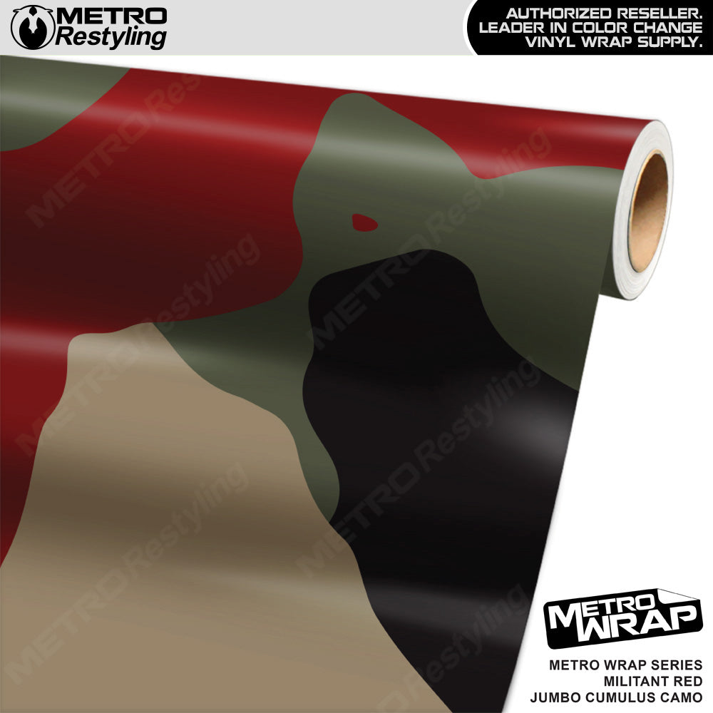 Metro Wrap Jumbo Cumulus Militant Red Camouflage Vinyl Film