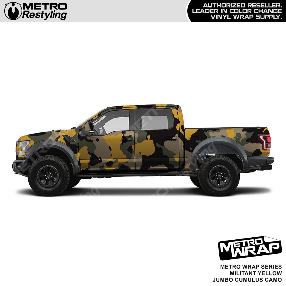 Metro Wrap Jumbo Cumulus Militant Yellow Camouflage Vinyl Film