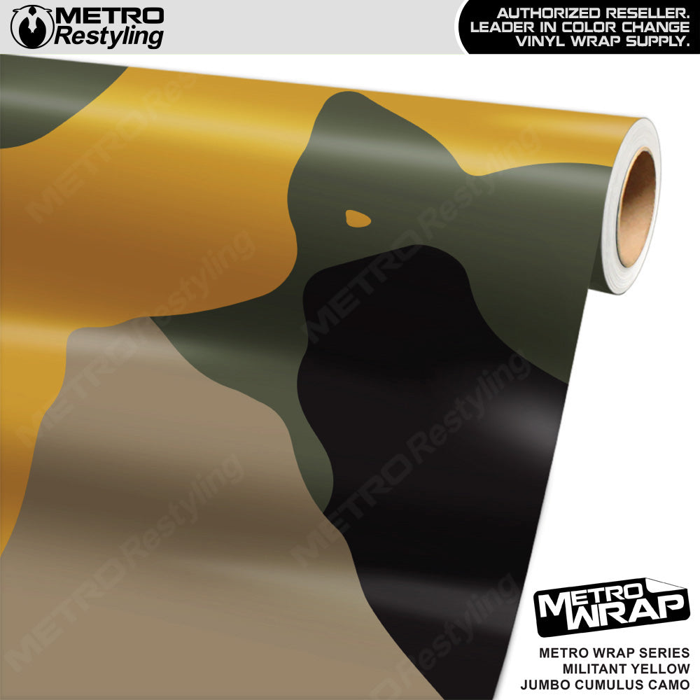 Metro Wrap Jumbo Cumulus Militant Yellow Camouflage Vinyl Film
