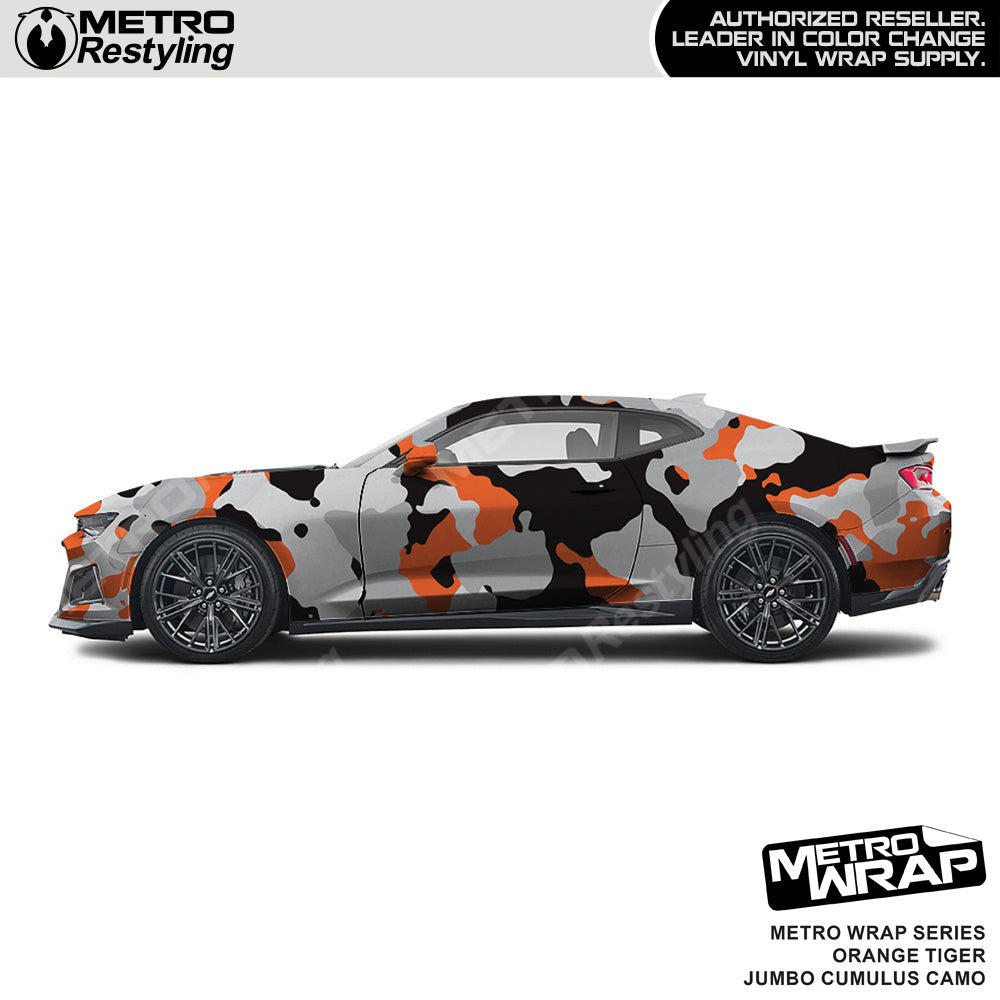 Metro Wrap Jumbo Cumulus Orange Tiger Camouflage Vinyl Film