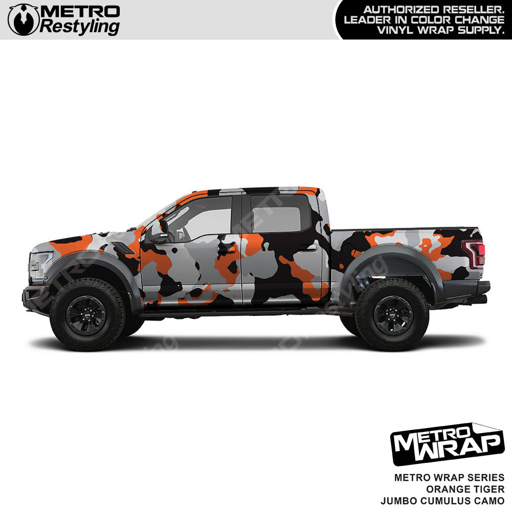 Metro Wrap Jumbo Cumulus Orange Tiger Camouflage Vinyl Film