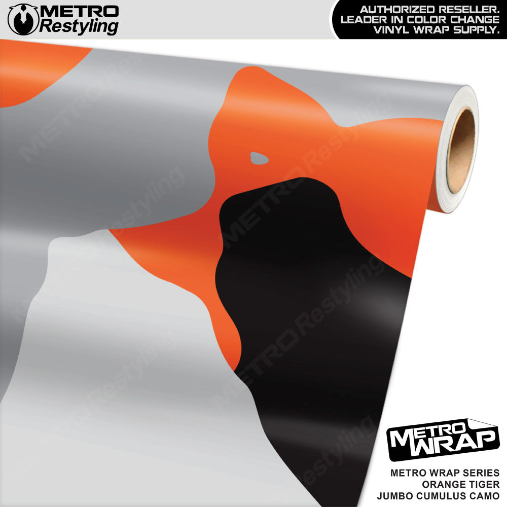 Metro Wrap Jumbo Cumulus Orange Tiger Camouflage Vinyl Film