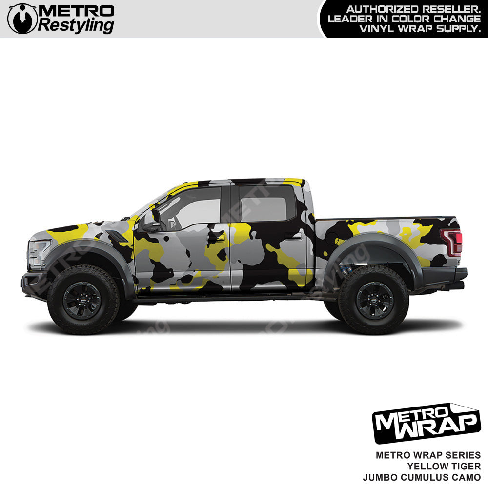 Metro Wrap Jumbo Cumulus Yellow Tiger Camouflage Vinyl Film