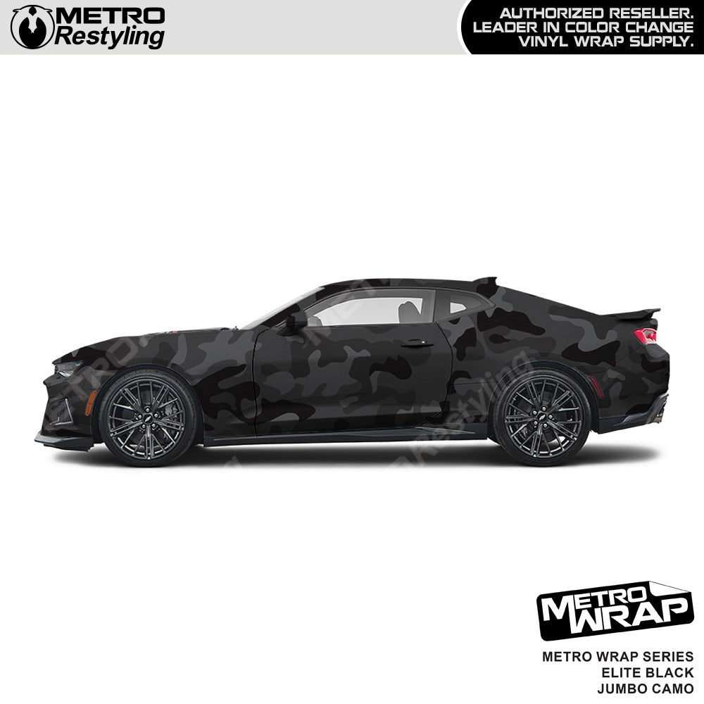 Metro Wrap Jumbo Classic Elite Black Camouflage Vinyl Film