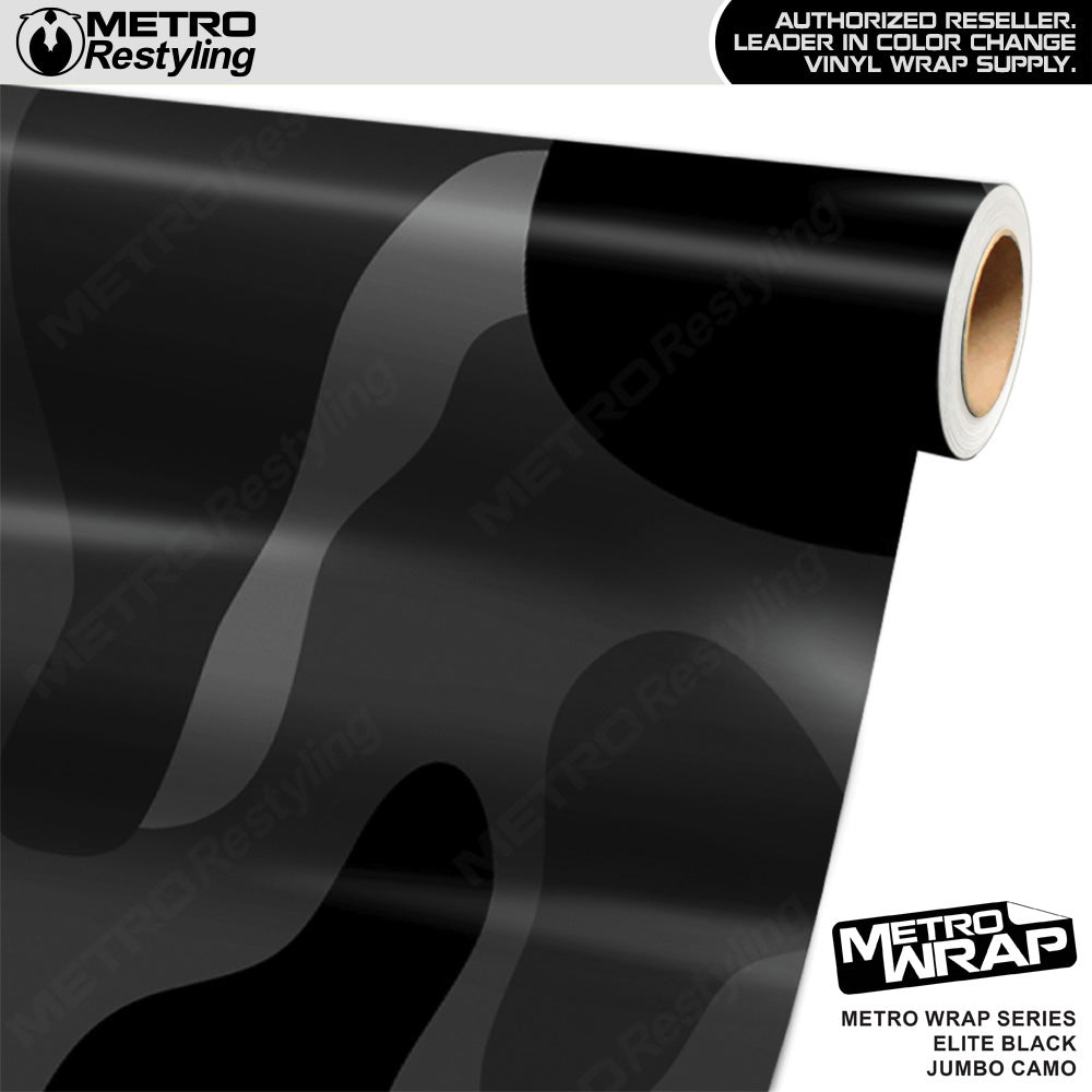 Metro Wrap Jumbo Classic Elite Black Camouflage Vinyl Film