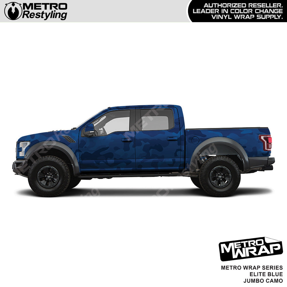 Metro Wrap Jumbo Classic Elite Blue Camouflage Vinyl Film