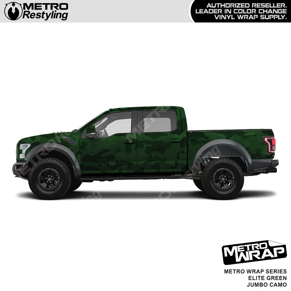 Metro Wrap Jumbo Classic Elite Green Camouflage Vinyl Film