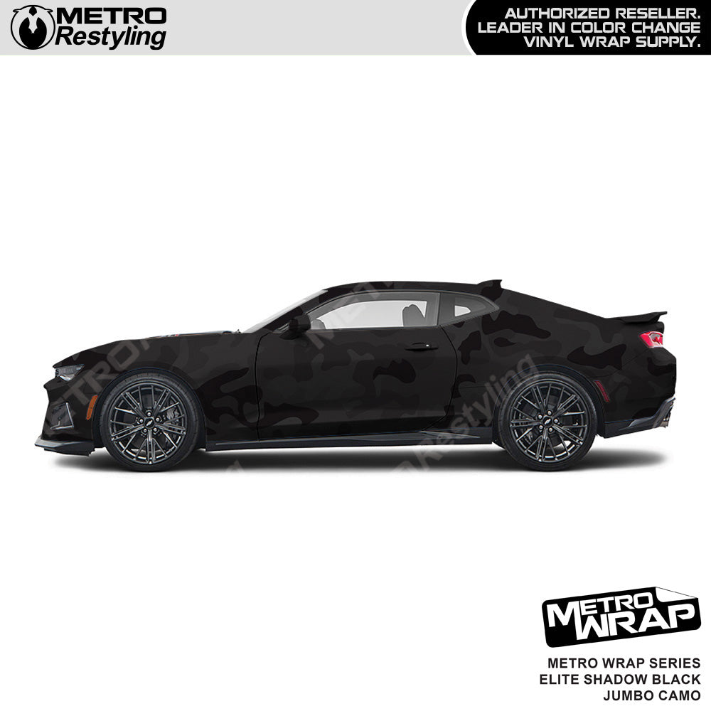 Metro Wrap Jumbo Classic Elite Shadow Black Camouflage Vinyl Film