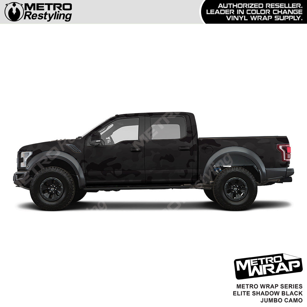 Metro Wrap Jumbo Classic Elite Shadow Black Camouflage Vinyl Film