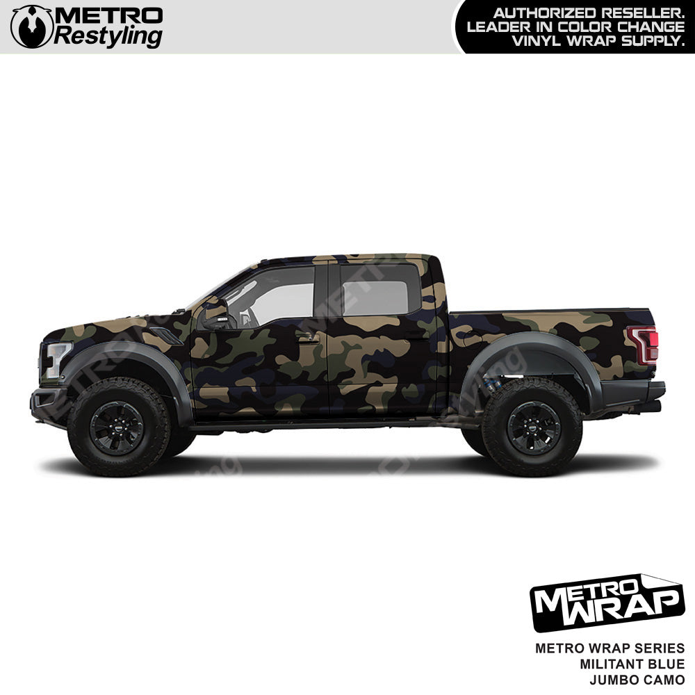 Metro Wrap Jumbo Classic Militant Blue Camouflage Vinyl Film