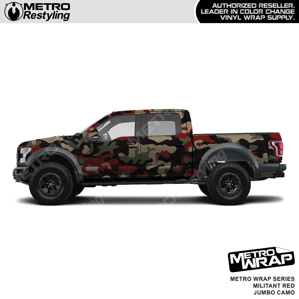 Metro Wrap Jumbo Classic Militant Red Camouflage Vinyl Film