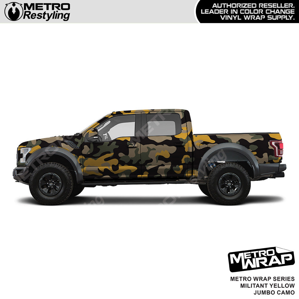 Metro Wrap Jumbo Classic Militant Yellow Camouflage Vinyl Film