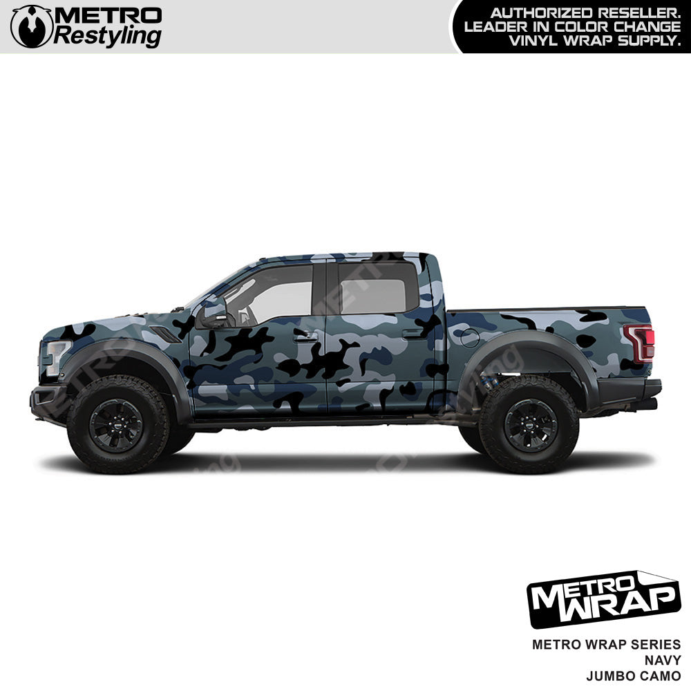 Metro Wrap Jumbo Classic Navy Camouflage Vinyl Film