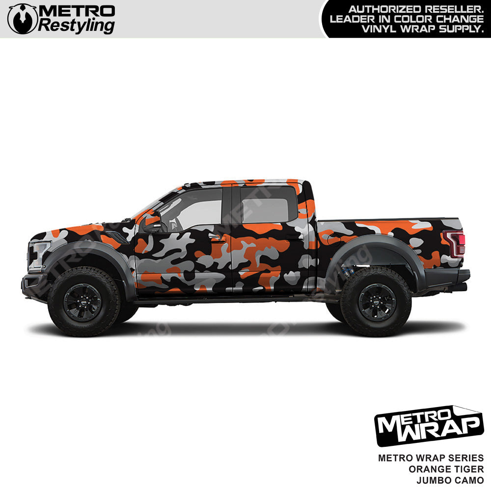Metro Wrap Jumbo Classic Orange Tiger Camouflage Vinyl Film