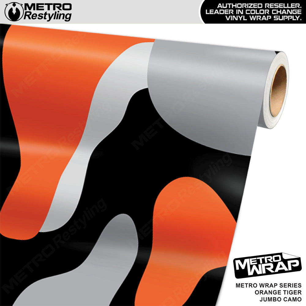 Metro Wrap Jumbo Classic Orange Tiger Camouflage Vinyl Film